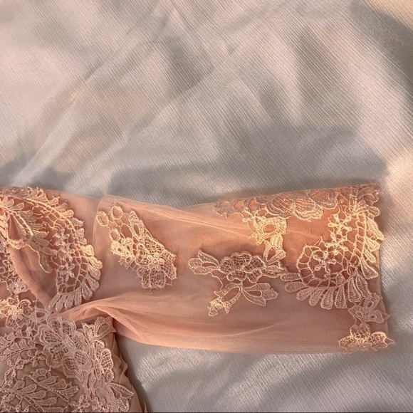 NWT JJ’s House Chiffon Embroidered Pearl Pink Dress - Picture 6 of 7